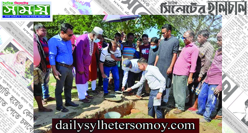 তাহিরপুরে আশ্রয়হীনদের গৃহ পুনর্বাসনের কাজ উদ্বোধন করলেন-ইউএনও