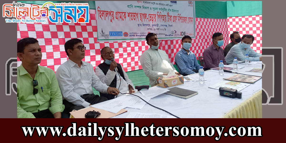গোলাপগঞ্জের হিলালপুর গ্রামকে শতভাগ ছাগল-ভেড়ার পিপিআর টীকা গ্রহণ নিশ্চিতকরণ ঘোষণা