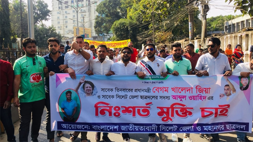 নগরীতে ছাত্রদলের বিক্ষোভ মিছিল