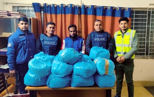 মাধবপুরে বিপুল পরিমাণ গাঁজা সহ মাদক কারবারি গ্রেফতার