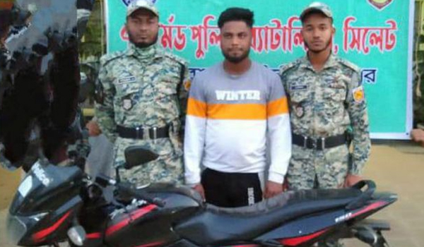 সিলেটে এপিবিএন’র অভিযানে মোটরসাইকেলসহ চোর আটক