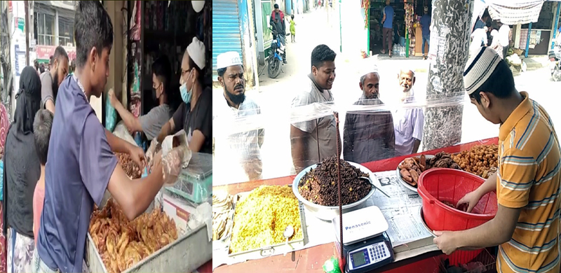 রোজার প্রথম দিনে উপচে পড়া ভিড় সিলেটে ইফতারের দোকানে