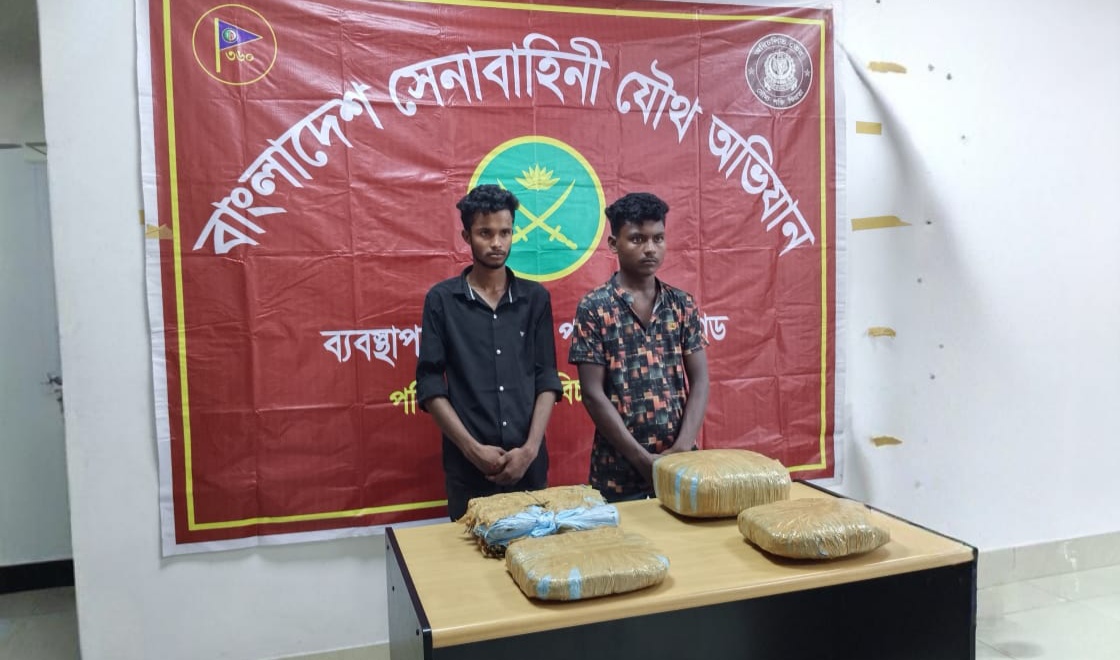 মাধবপুরে গাঁজাসহ দুই মাদক কারবারি আটক