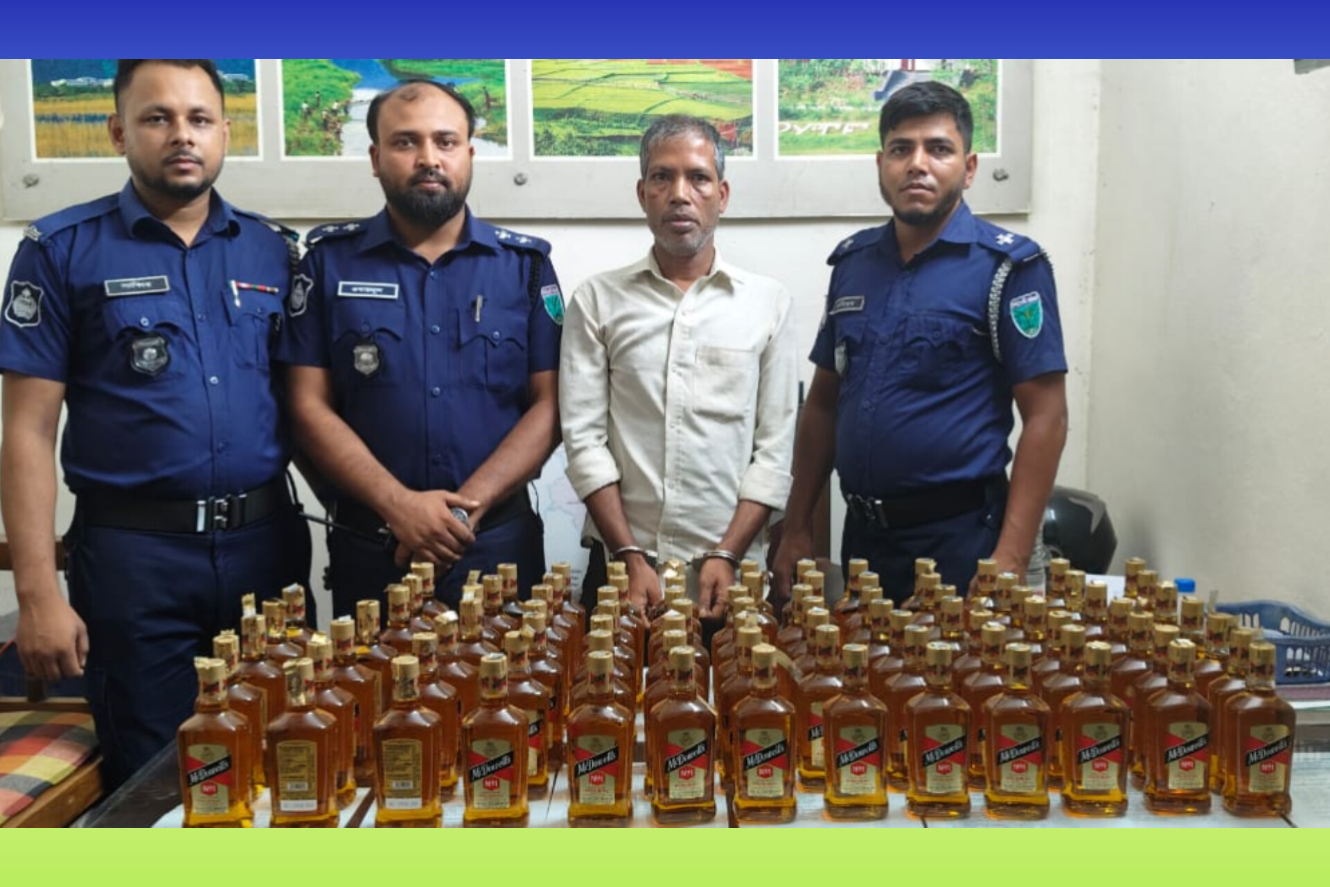 সিলেটের জৈন্তাপুরে ৮৯ বোতল মদ সহ ১জনকে আটক করেছে পুলিশ