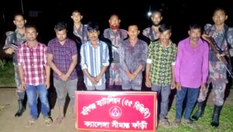 চুনারুঘাট সীমান্তে ৬ বাংলাদেশিকে আটক করেছে বিজিবি