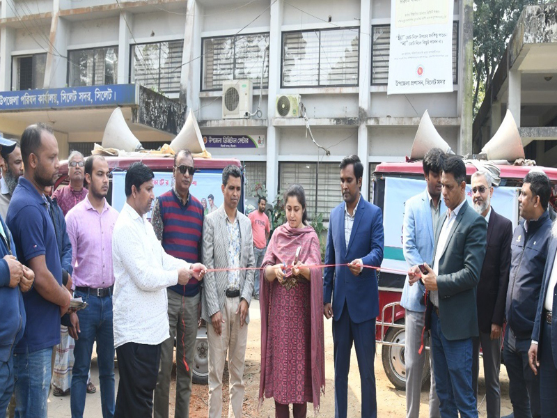 সিলেটে গণভোটের প্রচারণায় ‘ভোটের রিকশা’ কার্যক্রমের উদ্বোধন