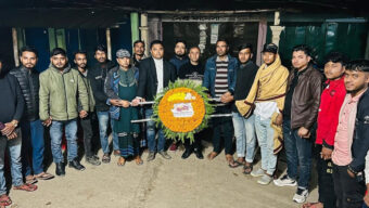 সুনামগঞ্জে শহীদ মিনারে নিষিদ্ধ ছাত্রলীগের শ্রদ্ধাঞ্জলি