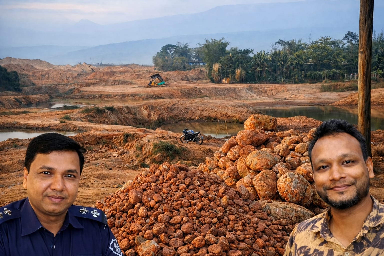 কোম্পানীগঞ্জে পাথর লুটপাট ও পুলিশের চাঁদা আদায়ের অডিও ভাইরাল