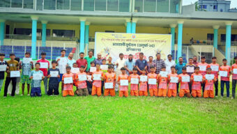 সিলেটে মাসব্যাপী অনূর্ধ্ব-১৫ ফুটবল প্রশিক্ষণের সমাপনী ও সনদপত্র বিতরণ
