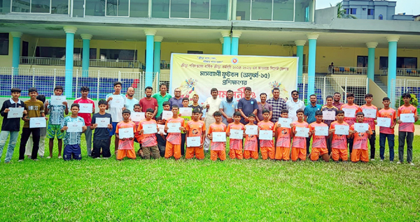 সিলেটে মাসব্যাপী অনূর্ধ্ব-১৫ ফুটবল প্রশিক্ষণের সমাপনী ও সনদপত্র বিতরণ