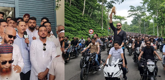 বিএনপি নেতা আব্দুল কাদির সমছুকে বিমানবন্দরে সংবর্ধনা