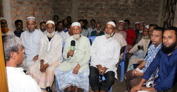 লালু মিয়ার বিরুদ্ধে ষড়যন্ত্রমূলক অপপ্রচারের প্রতিবাদে নোয়াগাঁও গ্রামবাসীর প্রতিবাদ সভা