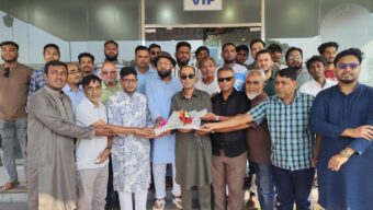 যুক্তরাজ্য বিএনপির সাবেক সহ-সভাপতি শাবু নেওয়াজকে বিমানবন্দরে সংবর্ধনা